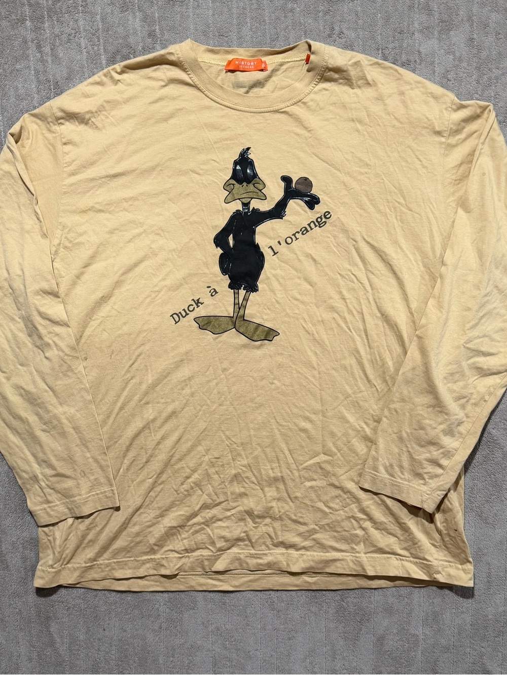 Iceberg History Men’s T-shirt 3XL Vintage Daffy Duck Disney Long Sleeve Hip Hop